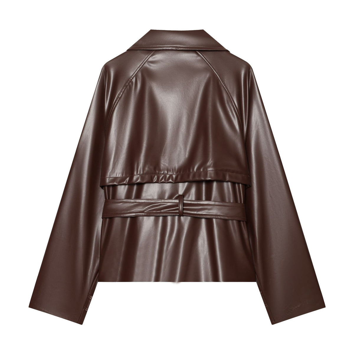 Chaqueta efecto piel mujer vista trasera